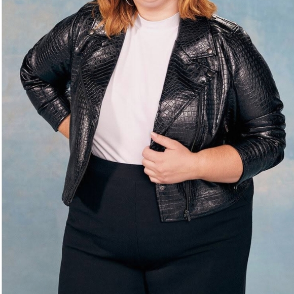 Modcloth | Jackets & Coats | Modcloth Crocodile Moto Jacket Size Xl ...